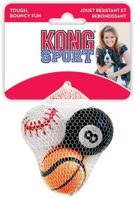 KONG Assorted Sports Balls Bouncing Dog Toys (Option: Small - 3 count KONG Assorted Sports Balls Bouncing Dog Toys)