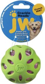 JW Pet Crackle Heads Rubber Ball Dog Toy Medium (Option: 3 count JW Pet Crackle Heads Rubber Ball Dog Toy Medium)