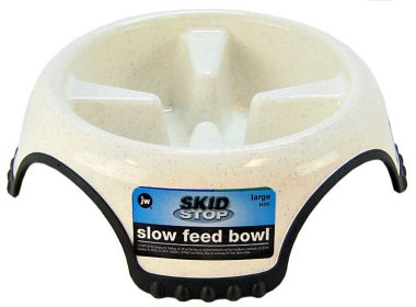 JW Pet Skid Stop Slow Feed Bowl (Option: Large - 1 count JW Pet Skid Stop Slow Feed Bowl)