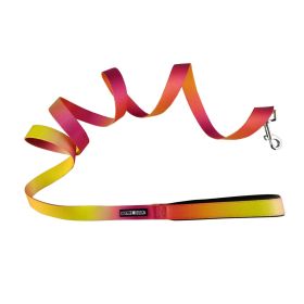 American River Ombre Leash (Color: Raspberry Pink and Orange, size: 1 inch wide x 6 feet long)