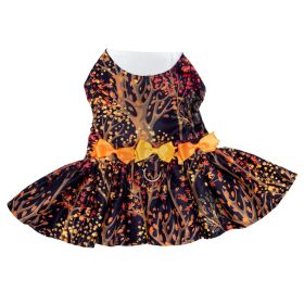 Fall Leaves Harness Dress With Matching Leash (Color: , size: small)