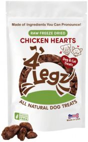 4Legz Freeze Dried Chicken Hearts Dog Treats (Option: 4 oz 4Legz Freeze Dried Chicken Hearts Dog Treats)