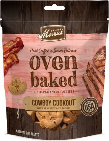 Merrick Oven Baked Cowboy Cookout Real Beef & Bacon Dog Treats (Option: 132 oz (12 x 11 oz) Merrick Oven Baked Cowboy Cookout Real Beef & Bacon Dog Treats)