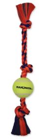 Mammoth Flossy Chews Color 3 Knot Tug with Tennis Ball 20" Medium (Option: 1 count Mammoth Flossy Chews Color 3 Knot Tug with Tennis Ball 20" Medium)