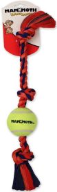 Mammoth Pet Flossy Chews Color 3 Knot Tug with Tennis Ball Mini Assorted Colors (Option: 1 count Mammoth Pet Flossy Chews Color 3 Knot Tug with Tennis Ball Mini Assorted Colors)