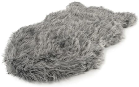 Paw PupRug Faux Fur Orthopedic Dog Bed Grey (Option: Medium - 1 count Paw PupRug Faux Fur Orthopedic Dog Bed Grey)