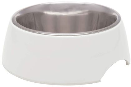 Loving Pets Ice White Retro Bowl (Option: Medium - 1 count Loving Pets Ice White Retro Bowl)