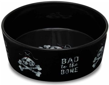 Loving Pets Dolce Moderno Bowl Bad to the Bone Design (Option: Small - 1 count Loving Pets Dolce Moderno Bowl Bad to the Bone Design)