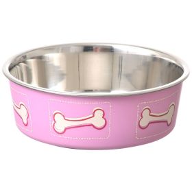 Loving Pets Bella Bowl with Rubber Base Coastal Pink (Option: 1 count Loving Pets Bella Bowl with Rubber Base Coastal Pink)