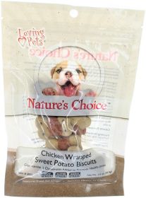 Loving Pets Natures Choice Chicken Wrapped Sweet Potato Biscuit Dog Treats (Option: 2 oz Loving Pets Natures Choice Chicken Wrapped Sweet Potato Biscuit Dog Treats)