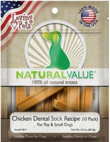 Loving Pets Natural Value Chicken Dental Sticks (Option: 3 oz Loving Pets Natural Value Chicken Dental Sticks)
