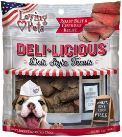 Loving Pets Deli-Licious Deli Style Treats Roast Beef and Cheddar Recipe (Option: 54 oz (9 x 6 oz) Loving Pets Deli-Licious Deli Style Treats Roast Beef and Cheddar Recipe)