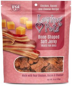 Loving Pets Bone-Shaped Soft Jerky Treats Bacon (Option: 6 oz Loving Pets Bone-Shaped Soft Jerky Treats Bacon)