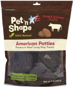 Pet n Shape Natural American Patties Beef Lung Dog Treats (Option: 1 lb Pet n Shape Natural American Patties Beef Lung Dog Treats)