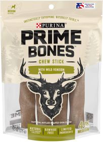 Purina Prime Bones Dog Chew Filled with Wild Venison Medium (Option: 9.7 oz Purina Prime Bones Dog Chew Filled with Wild Venison Medium)