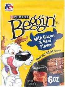 Purina Beggin' Strips Bacon and Beef Flavor (Option: 6 oz Purina Beggin' Strips Bacon and Beef Flavor)