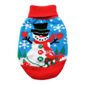 Combed Cotton Ugly Snowman Holiday Dog Sweater (Color: , size: small)
