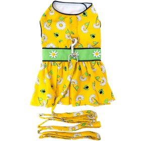 Ladybugs and Daisies Dog Dress with Matching Leash (Color: , size: medium)