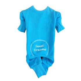 Sweet Dreams Thermal Dog Pajamas (Color: Blue, size: medium)