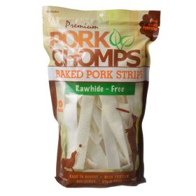 Pork Chomps Premium Baked Pork Strips (Option: 80 oz (8 x 10 oz) Pork Chomps Premium Baked Pork Strips)