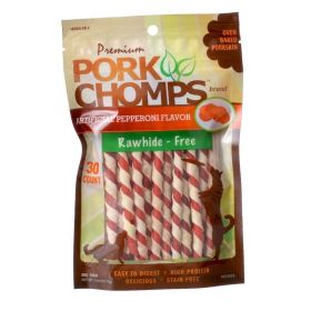 Pork Chomps Pepperoni Flavor Twists (Option: 30 count Pork Chomps Pepperoni Flavor Twists)