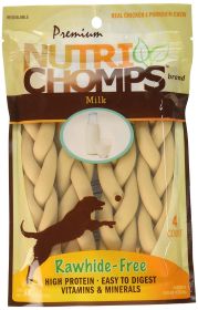 Pork Chomps Premium Nutri Chomps Milk Flavor Braid Dog Chews Small (Option: 4 count Pork Chomps Premium Nutri Chomps Milk Flavor Braid Dog Chews Small)
