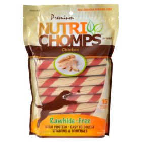 Pork Chomps Premium Nutri Chomps Chicken Wrapped Twists Dog Treat (Option: 15 count Pork Chomps Premium Nutri Chomps Chicken Wrapped Twists Dog Treat)