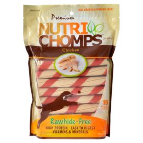 stickPork Chomps Premium Nutri Chomps Chicken Wrapped Twists Dog Treat (Option: 45 count (3 x 15 ct) Pork Chomps Premium Nutri Chomps Chicken Wrapped Twists Dog Treat)