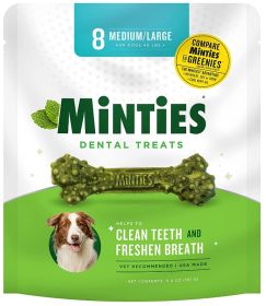 Sergeants Minties Dental Treats for Dogs Medium Large (Option: 96 count (12 x 8 ct) Sergeants Minties Dental Treats for Dogs Medium Large)
