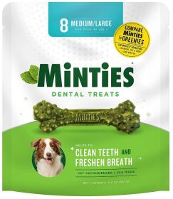 Sergeants Minties Dental Treats for Dogs Medium Large (Option: 96 count (12 x 8 ct) Sergeants Minties Dental Treats for Dogs Medium Large)