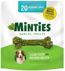 Sergeants Minties Dental Treats for Dogs Medium Large (Option: 20 count Sergeants Minties Dental Treats for Dogs Medium Large)