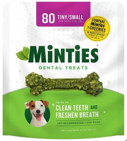 Sergeants Minties Dental Treats for Dogs Tiny Small (Option: 80 count Sergeants Minties Dental Treats for Dogs Tiny Small)