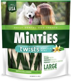 Sergeants Minties Twists Dental Treats Large (Option: 48 oz (2 x 24 oz) Sergeants Minties Twists Dental Treats Large)