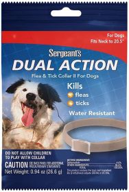 Sergeants Dual Action Flea and Tick Collar II for Dogs Neck Size 20.5" (Option: 1 count Sergeants Dual Action Flea and Tick Collar II for Dogs Neck Size 20.5")