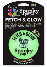 Spunky Pup Fetch and Glow Ball Dog Toy Assorted Colors (Option: Large - 1 count Spunky Pup Fetch and Glow Ball Dog Toy Assorted Colors)