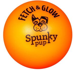 Spunky Pup Fetch and Glow Ball Dog Toy Assorted Colors (Option: Medium - 1 count Spunky Pup Fetch and Glow Ball Dog Toy Assorted Colors)