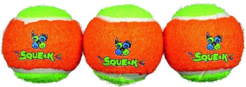 Spunky Pup Squeak Tennis Balls Dog Toy (Option: Small - 3 count Spunky Pup Squeak Tennis Balls Dog Toy)