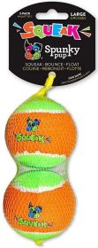 Spunky Pup Squeak Tennis Balls Dog Toy (Option: Large - 2 count Spunky Pup Squeak Tennis Balls Dog Toy)