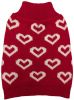 Fashion Pet All Over Hearts Dog Sweater Red