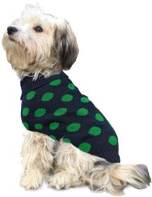 Fashion Pet Contrast Dot Dog Sweater Green (Option: X-Large - 1 count Fashion Pet Contrast Dot Dog Sweater Green)