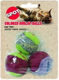 Spot Burlap Balls Cat Toys Assorted Colors (Option: 3 count Spot Burlap Balls Cat Toys Assorted Colors)