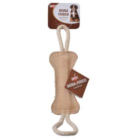 Spot Dura Fused Leather Bone Tug Dog Toy (Option: 3 count Spot Dura Fused Leather Bone Tug Dog Toy)