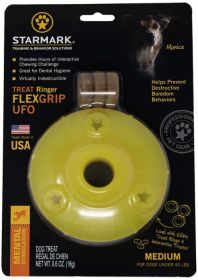 Starmark Flexgrip Ringer UFO Treat Toy Medium (Option: 1 count Starmark Flexgrip Ringer UFO Treat Toy Medium)