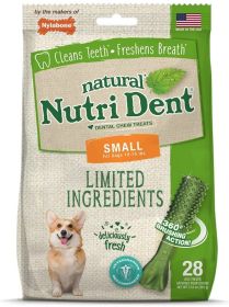Nylabone Natural Nutri Dent Fresh Breath Limited Ingredients Small Dental Dog Chews (Option: 84 count (3 x 28 ct) Nylabone Natural Nutri Dent Fresh Breath Limited Ingredients Small Dental Dog Chews)